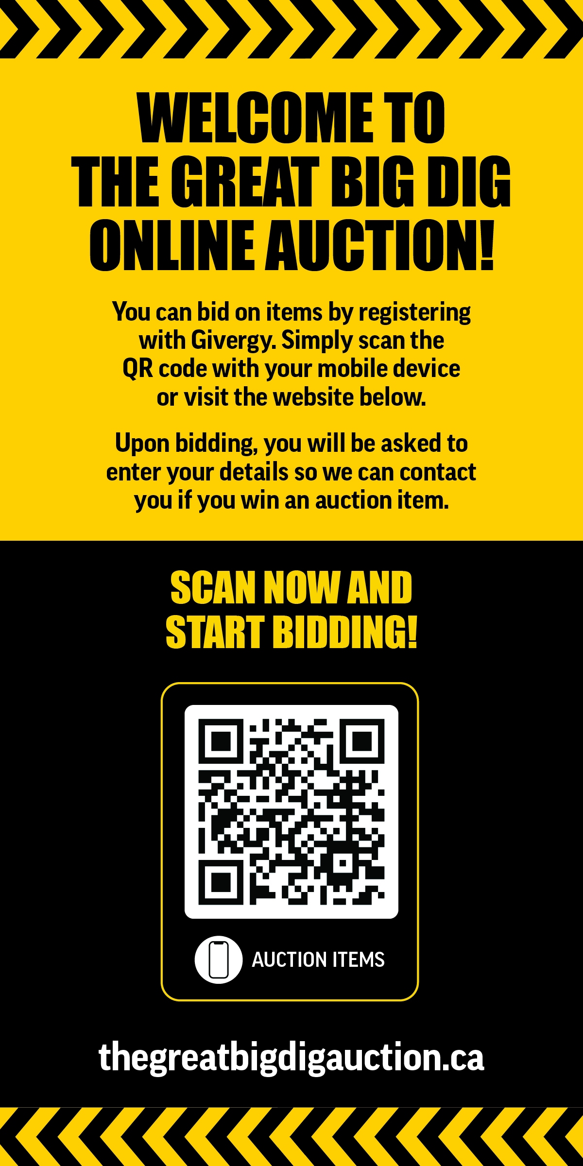 Welcome to the Great Big Dig Online Auction - Scan now and start bidding